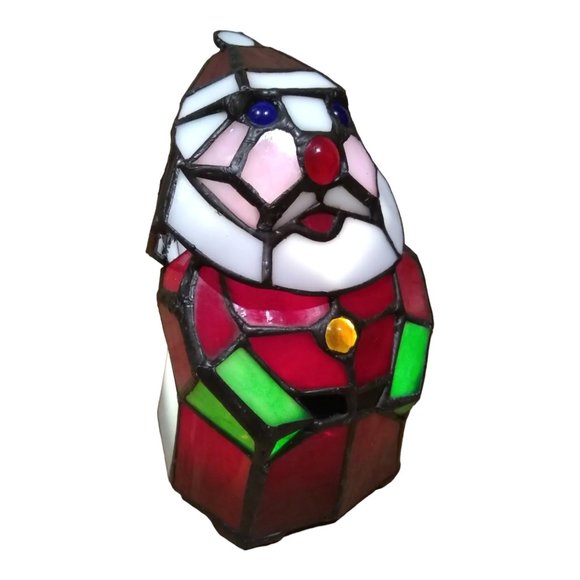 Hand Made LED Lighted Santa Claus Accent Lamp Lighted Art Glass by River of Good - Picture 5 of 12